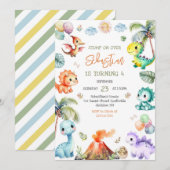 Dinosaur Kids Birthday Invitation 招待状 (正面/裏面)