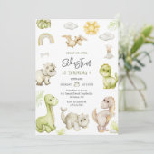 Dinosaur Kids Birthday Invitation 招待状 (スタンド正面)