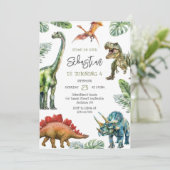 Dinosaur Kids Birthday Invitation 招待状 (スタンド正面)