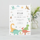 Dinosaur Kids Birthday Party Invitation 招待状 (スタンド正面)