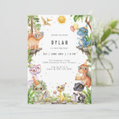 Dinosaur Kids Birthday Party Invitation 招待状 (スタンド正面)
