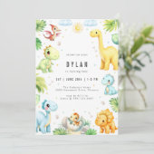 Dinosaur Kids Birthday Party Invitation 招待状 (スタンド正面)