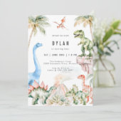 Dinosaur Kids Birthday Party Invitation 招待状 (スタンド正面)
