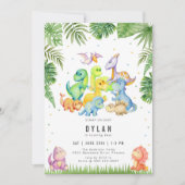 Dinosaur Kids Birthday Party Invitation 招待状 (正面)