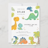 Dinosaur Kids Birthday Party Invitation 招待状 (正面)