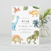 Dinosaur Kids Birthday Party Invitation 招待状 (スタンド正面)