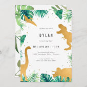 Dinosaur Kids Birthday Party Invitation 招待状 (正面/裏面)