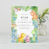 Dinosaur Kids Birthday Party Invitation 招待状 (スタンド正面)