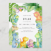 Dinosaur Kids Birthday Party Invitation 招待状 (正面/裏面)