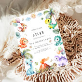 Dinosaur Kids Birthday Party Invitation 招待状