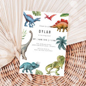 Dinosaur Kids Birthday Party Invitation 招待状