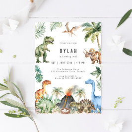 Dinosaur Kids Birthday Party Invitation 招待状