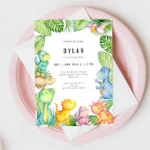 Dinosaur Kids Birthday Party Invitation 招待状