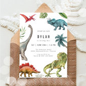 Dinosaur Kids Birthday Party Invitation 招待状