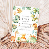 Dinosaur Kids Birthday Party Invitation 招待状