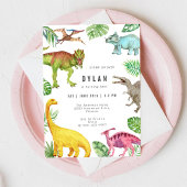 Dinosaur Kids Birthday Party Invitation 招待状