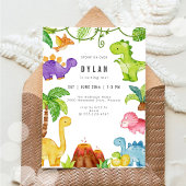Dinosaur Kids Birthday Party Invitation 招待状