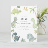 Dinosaur Kids Birthday Party Invitation 招待状 (スタンド正面)
