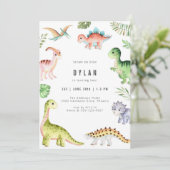 Dinosaur Kids Birthday Party Invitation 招待状 (スタンド正面)