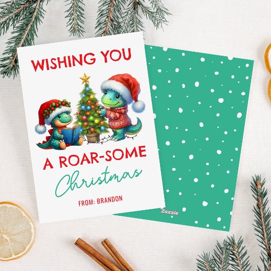 Dinosaur Kids Classroom Christmas シーズンカード