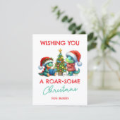 Dinosaur Kids Classroom Christmas シーズンカード (スタンド正面)