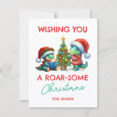 Dinosaur Kids Classroom Christmas シーズンカード (正面)