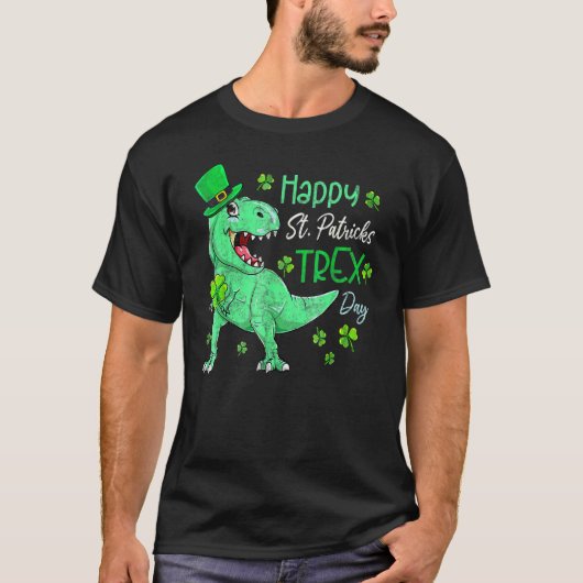 Dinosaur Leprechaun Happy St Pat T-Rex St Patrick' Tシャツ (正面)