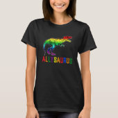 Dinosaur Lgbt Gay Pride Flag Allysaurus Ally Rex M Tシャツ (正面)