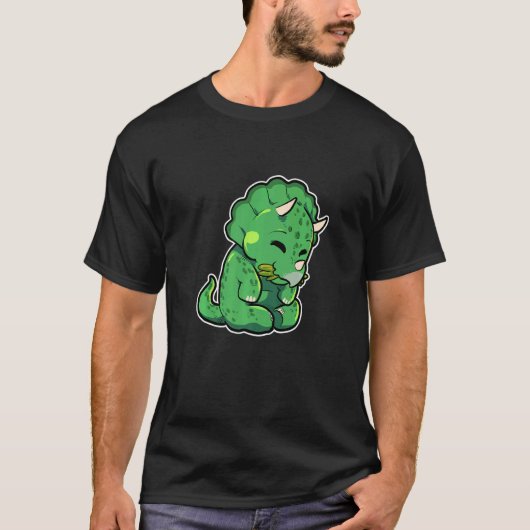 Dinosaur Lover Cute Triceratops Premium Tシャツ (正面)