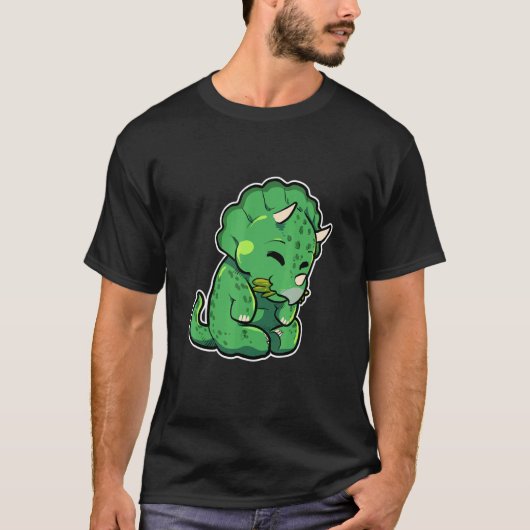 Dinosaur Lover Cute Triceratops Tシャツ (正面)