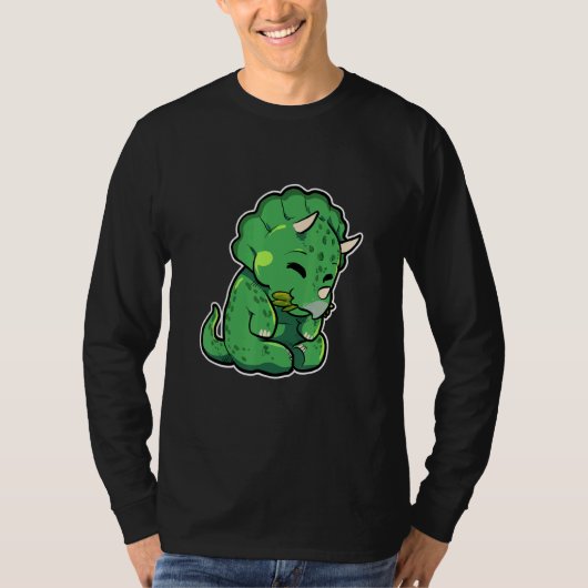 Dinosaur Lover Cute Triceratops Tシャツ (正面)