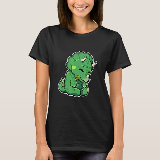 Dinosaur Lover Cute Triceratops Tシャツ (正面)