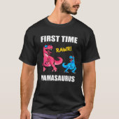 Dinosaur Mama  Baby Announcement First Time Mamasa Tシャツ (正面)