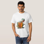dinosaur men's t-shirt defending his beer tシャツ (正面フル)