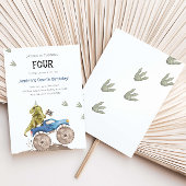 Dinosaur & Monster Truck 4th Birthday Party 招待状