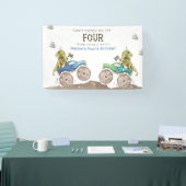 Dinosaur & Monster Truck 4th Birthday Vinyl Banner 横断幕 (トレードショー)