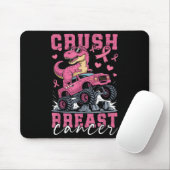 Dinosaur Monster Truck Pink Ribbon Crush Breast Ca マウスパッド (マウス)