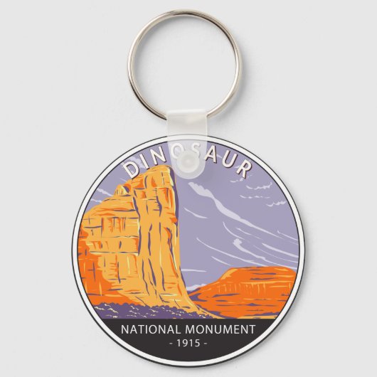 Dinosaur National Monument Vintage Circle  キーホルダー (正面)