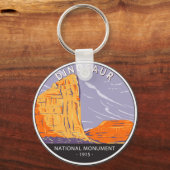 Dinosaur National Monument Vintage Circle  キーホルダー (正面)