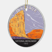 Dinosaur National Monument Vintage Circle  セラミックオーナメント (左)