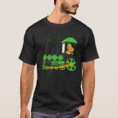 Dinosaur On Train St Patrick's Day Train Irish Sha Tシャツ (正面)