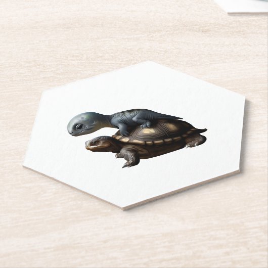 dinosaur on turtle Copy ペーパーコースター (アングル)