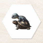 dinosaur on turtle Copy ペーパーコースター (正面)