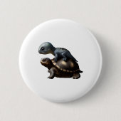 dinosaur on turtle Copy 缶バッジ (正面)