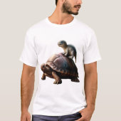 dinosaur on turtle tシャツ (正面)