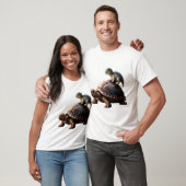 dinosaur on turtle tシャツ (ユニセックス)