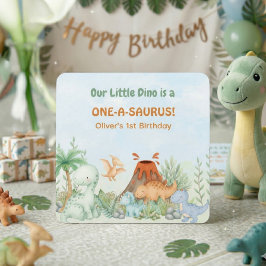 Dinosaur One-A-Saurus 1st Birthday  スクエアペーパーコースター