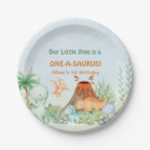 Dinosaur One-A-Saurus 1st Birthday  ペーパープレート (正面)