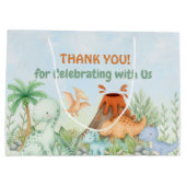 Dinosaur One-A-Saurus 1st Birthday ラージペーパーバッグ (裏面)