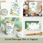 Dinosaur One-A-Saurus Boy 1st Birthday Party Invit 招待状